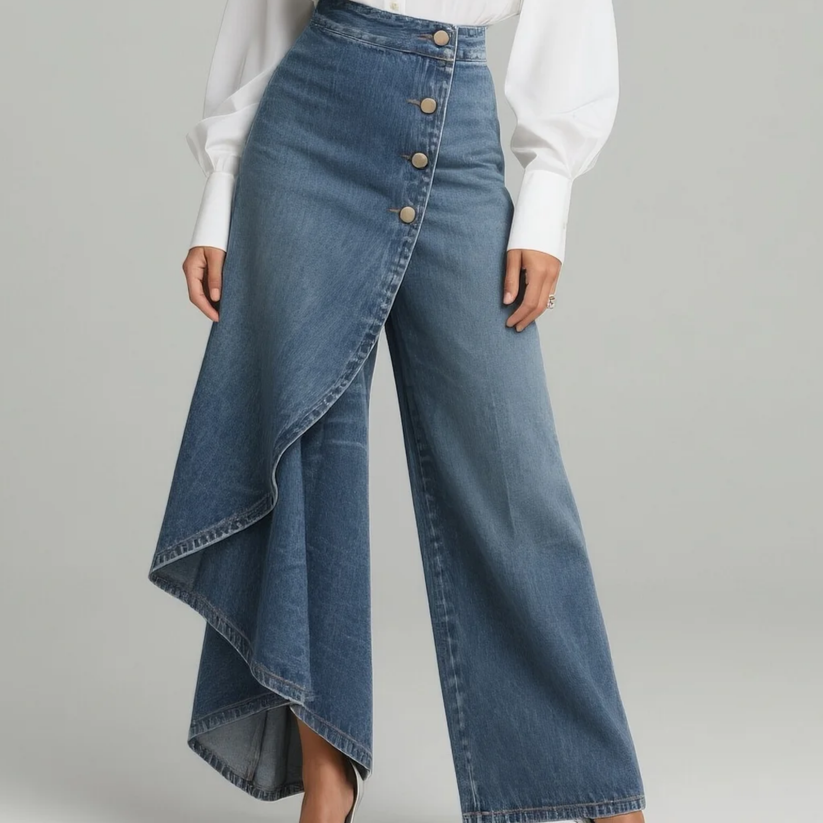 L'Atelier de Lyon | Pantalon en denim à nouer