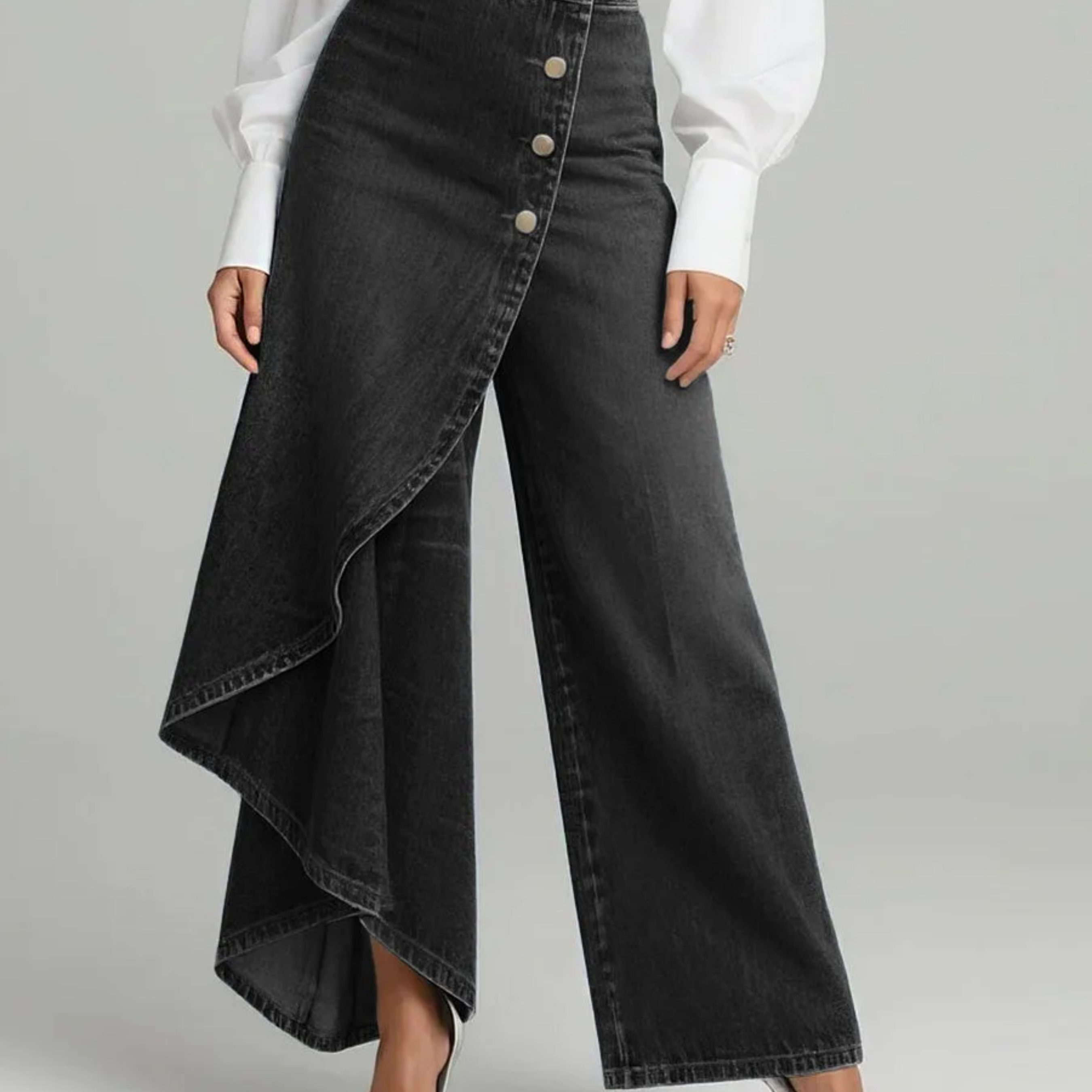 L'Atelier de Lyon | Pantalon en denim à nouer
