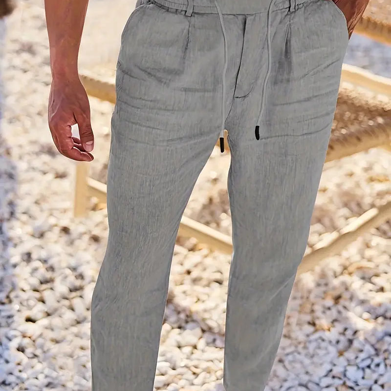 L'Atelier de Lyon | PANTALONS LARGES EN LIN AVEC CORDON