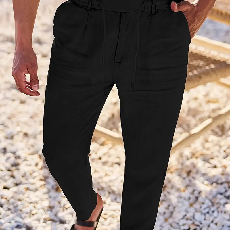 L'Atelier de Lyon | PANTALONS LARGES EN LIN AVEC CORDON