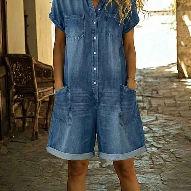 L'Atelier de Lyon | Combishort Capri en Denim