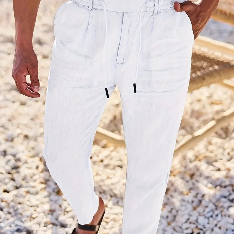 L'Atelier de Lyon | PANTALONS LARGES EN LIN AVEC CORDON