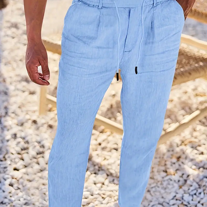 L'Atelier de Lyon | PANTALONS LARGES EN LIN AVEC CORDON