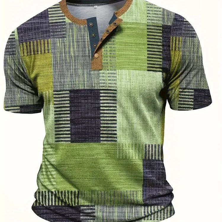 Rodolphe | Chemise à manches courtes patchwork