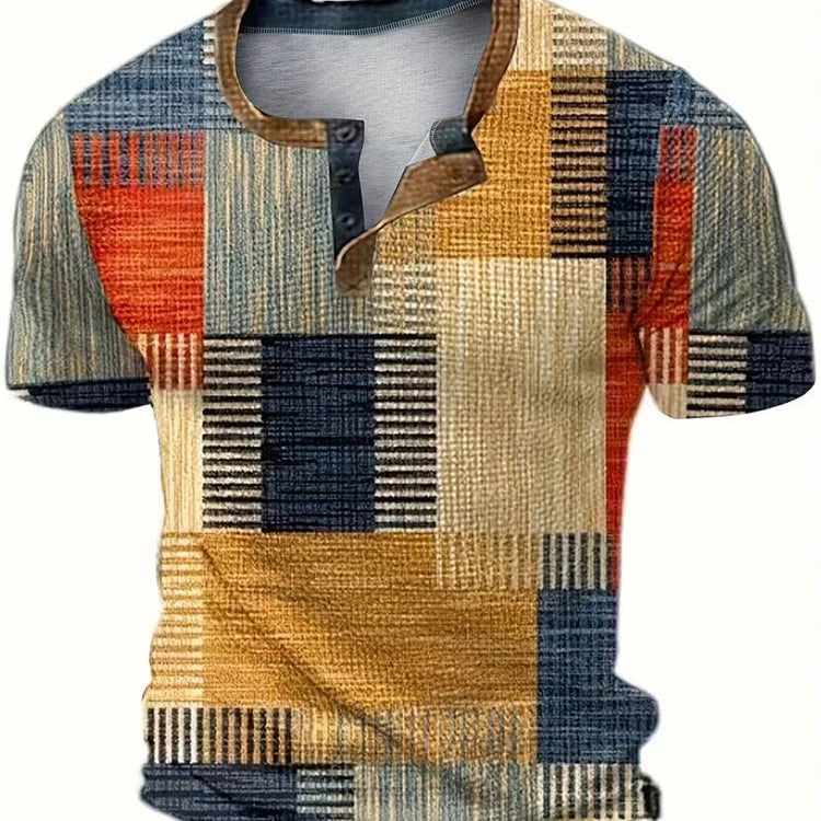 Rodolphe | Chemise à manches courtes patchwork