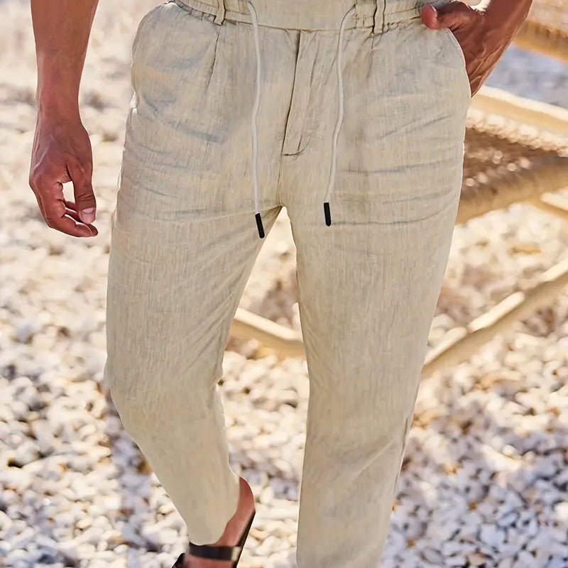 L'Atelier de Lyon | PANTALONS LARGES EN LIN AVEC CORDON