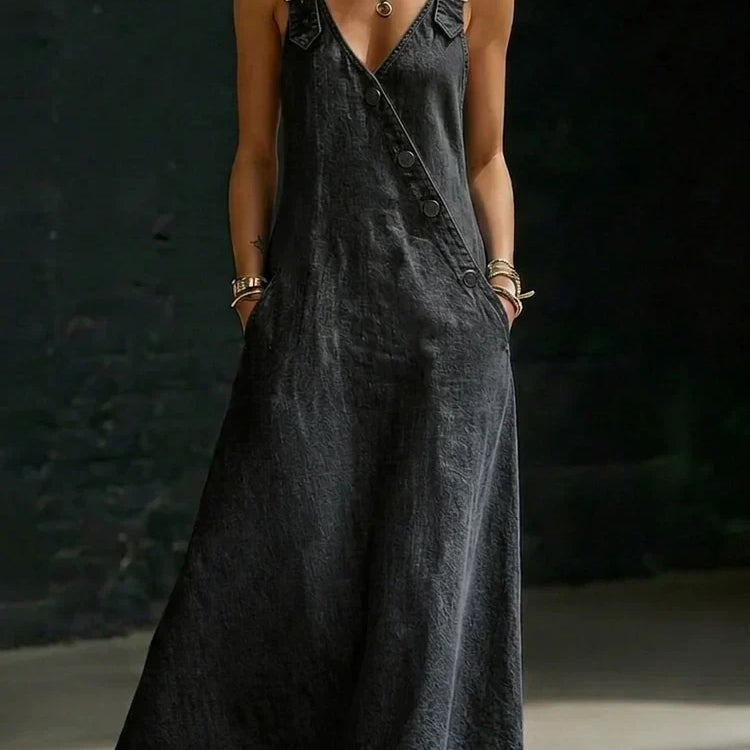 L'Atelier de Lyon | Robe longue en denim boutonnée
