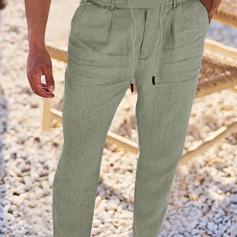 L'Atelier de Lyon | PANTALONS LARGES EN LIN AVEC CORDON