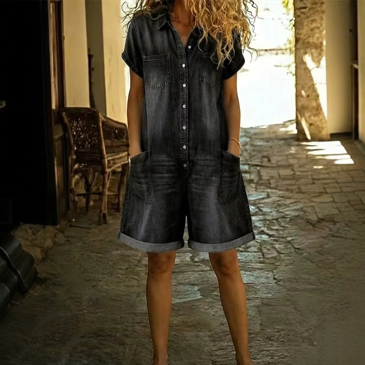 L'Atelier de Lyon | Combishort Capri en Denim